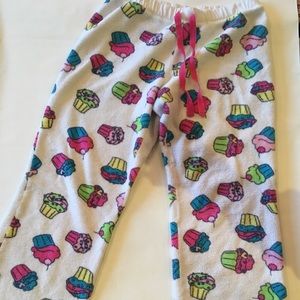 Cupcake embroidered Justice pajama bottoms